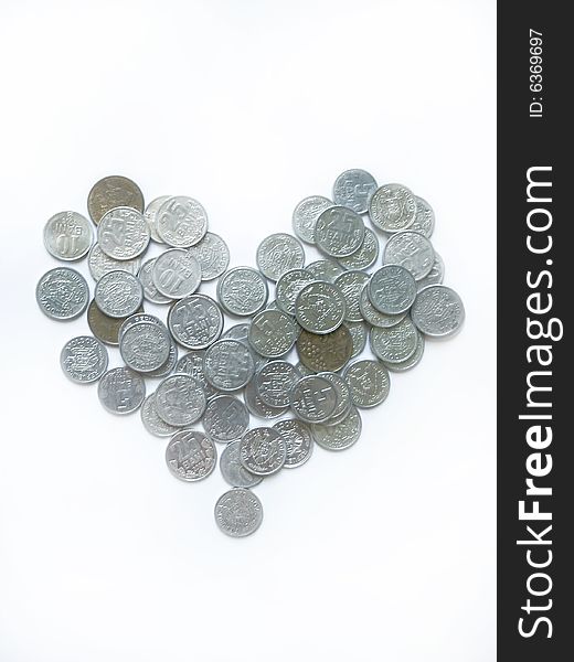 Heart Made Of Some Coins