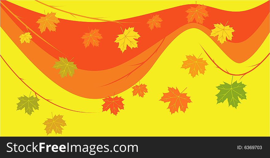 Autumn vector background leaves and branches