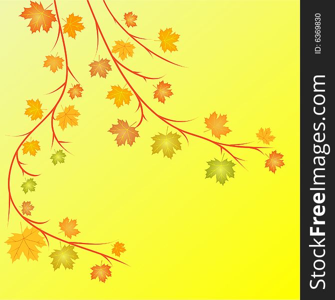 Autumn vector background leaves and branches. Autumn vector background leaves and branches