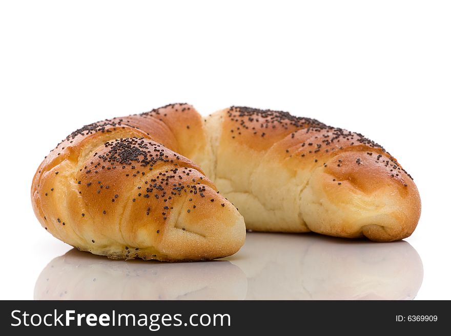 Fresh Croissant on white background