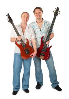Two Young Men With Guitars Stock Photos Two Young Men With Guitars Stock Photos