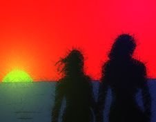 Sunset On The Seaside Royalty Free Stock Photo Sunset On The Seaside Royalty Free Stock Photo