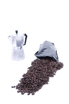 Coffee Spilled From Bag Stock Image Coffee Spilled From Bag Stock Image