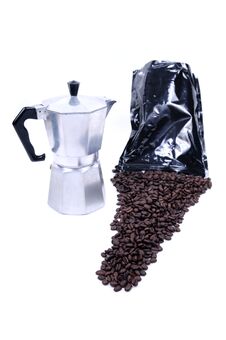 Coffee Spilled From Bag Royalty Free Stock Photography Coffee Spilled From Bag Royalty Free Stock Photography
