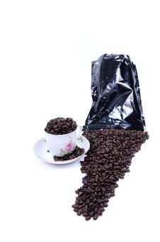 Coffee Spilled From Bag Royalty Free Stock Photography Coffee Spilled From Bag Royalty Free Stock Photography