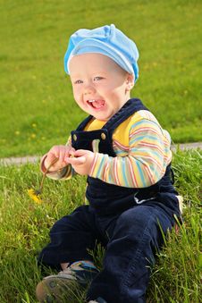 Child With Dandelion On Meadow Stock Photo Child With Dandelion On Meadow Stock Photo