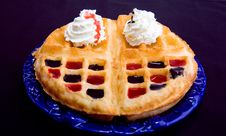 Waffle With Cream Royalty Free Stock Photography