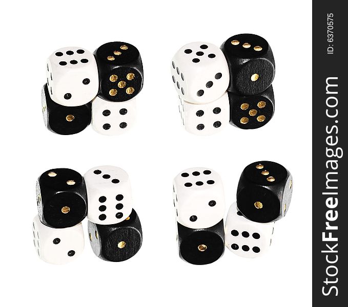 Dice set isolated on white.