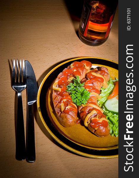 Sausages On A Plate