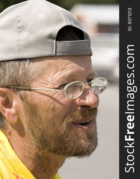 Man with spectacles at work