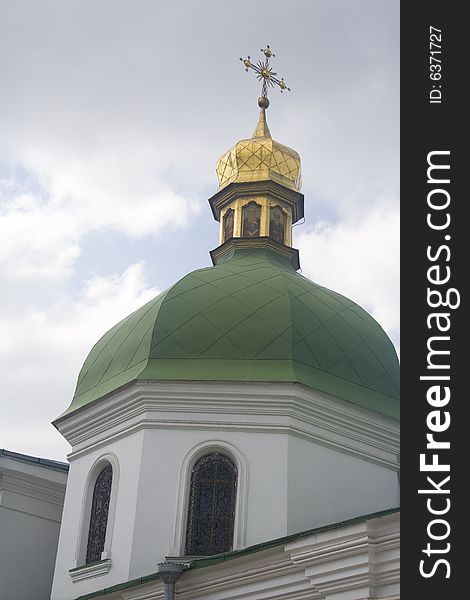 Detail of a cupola of a eastern orthodox cathedral. Detail of a cupola of a eastern orthodox cathedral