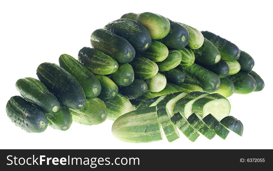 Cucumbers  isolated on white background