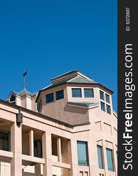 Architectural details of modern building - downtown Mountain View, California