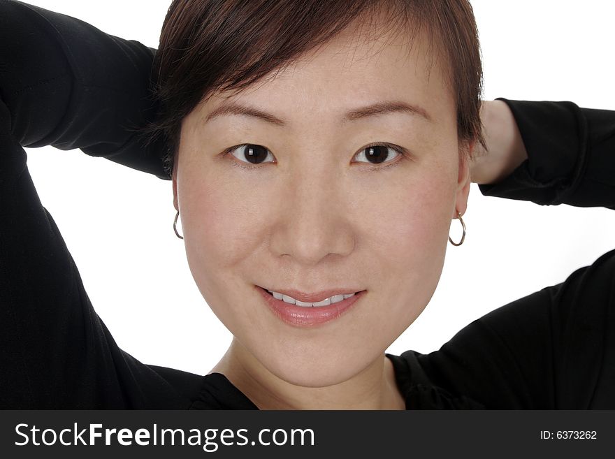 Beautiful Young Asian (Chinese) Woman, White Background. Beautiful Young Asian (Chinese) Woman, White Background