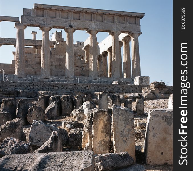 Ancient temple of Aphaia on Aigina island in Greece. Ancient temple of Aphaia on Aigina island in Greece.