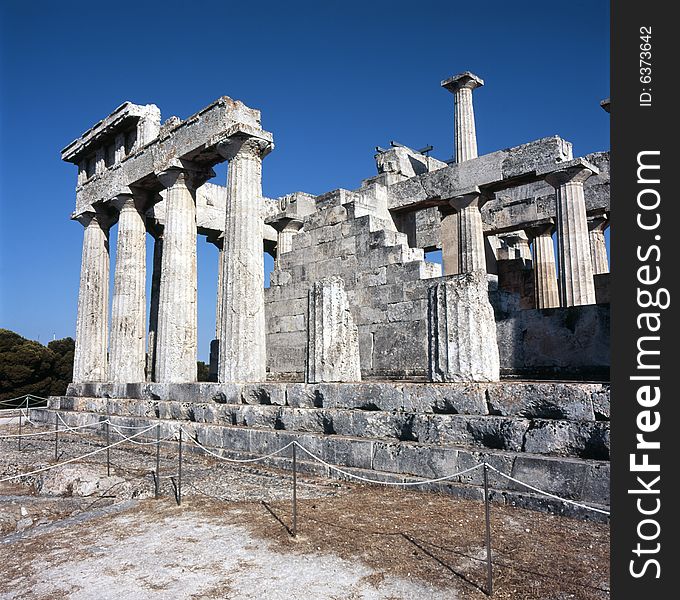 Ancient temple of Aphaia on Aigina island in Greece. Ancient temple of Aphaia on Aigina island in Greece.