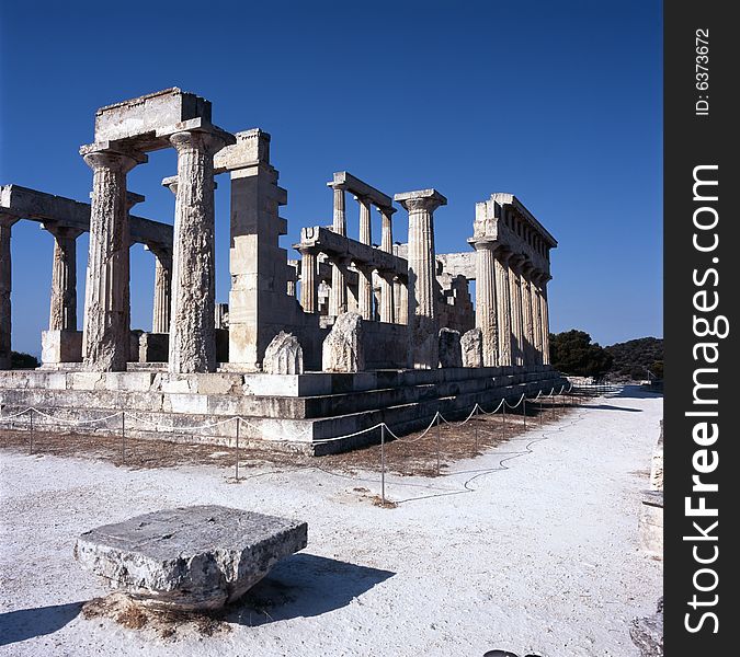 Ancient temple of Aphaia on Aigina island in Greece. Ancient temple of Aphaia on Aigina island in Greece.