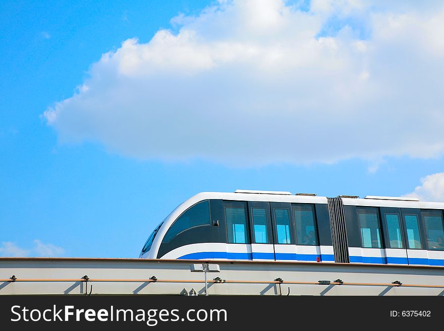 Monorail on sky background