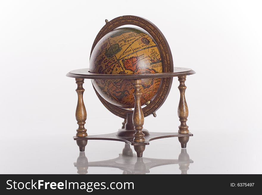 Old world globe isolated against white. Old world globe isolated against white