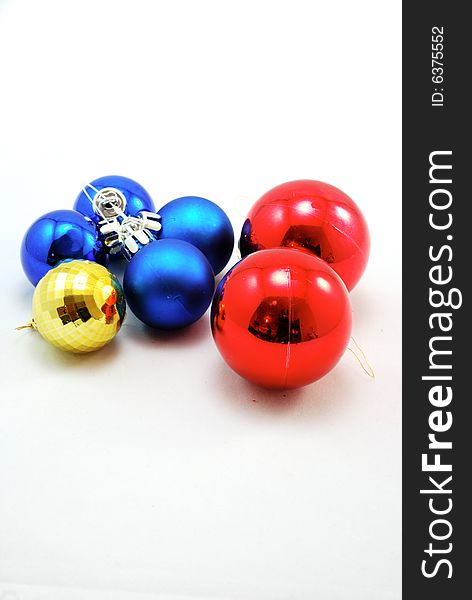 Many colorful Christmas ornament ball