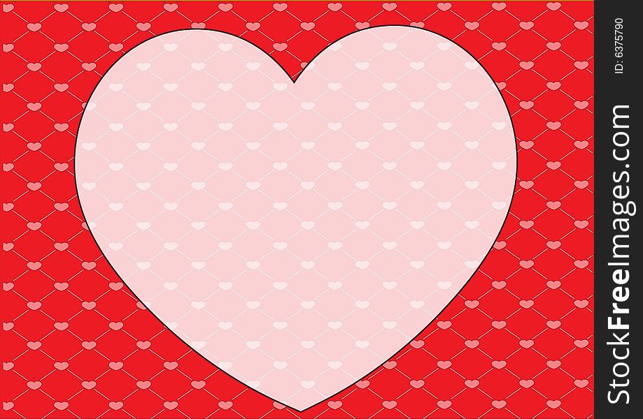 A fence in a red background with heart inside the fence. A fence in a red background with heart inside the fence