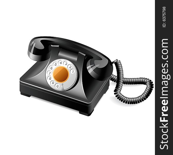 Vector illustration on an old classic telephone. Vector illustration on an old classic telephone