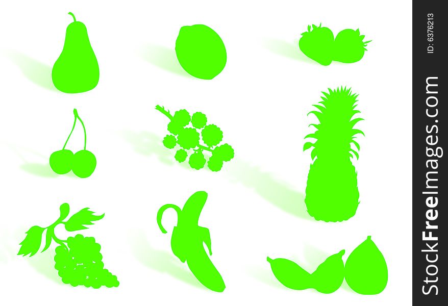 Fruit silhouette to represent healthy diet
