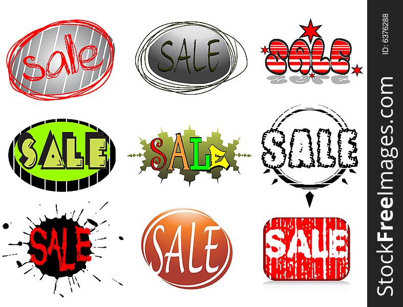 Set of labels and stickers. Sale vector illustration