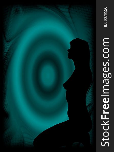 Silhouette Of Woman - Card