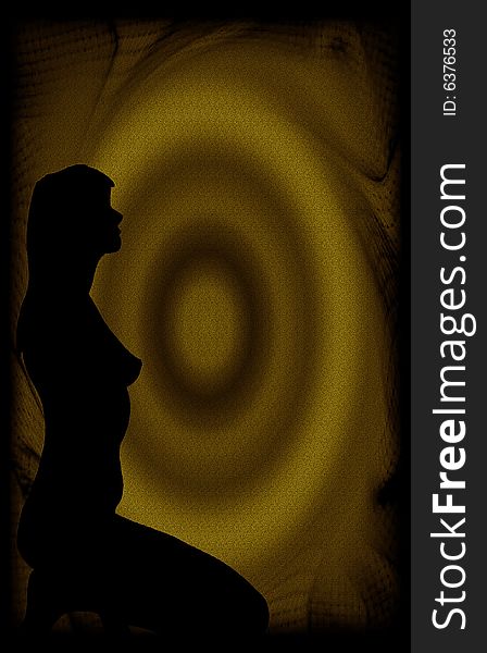 Silhouette Of Woman-card