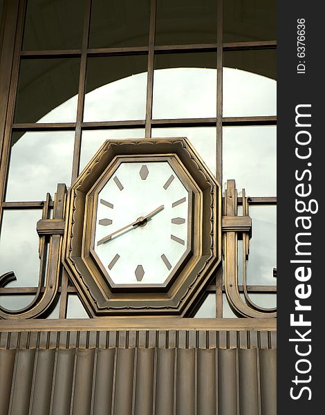 Outdoor clock. Shot from London, United Kingdom