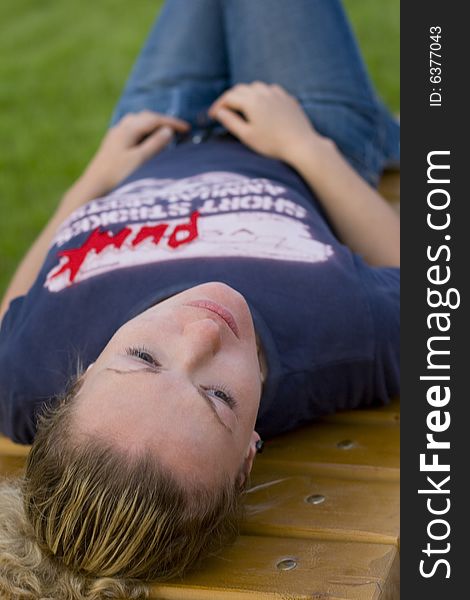 Woman Relaxing In The Park