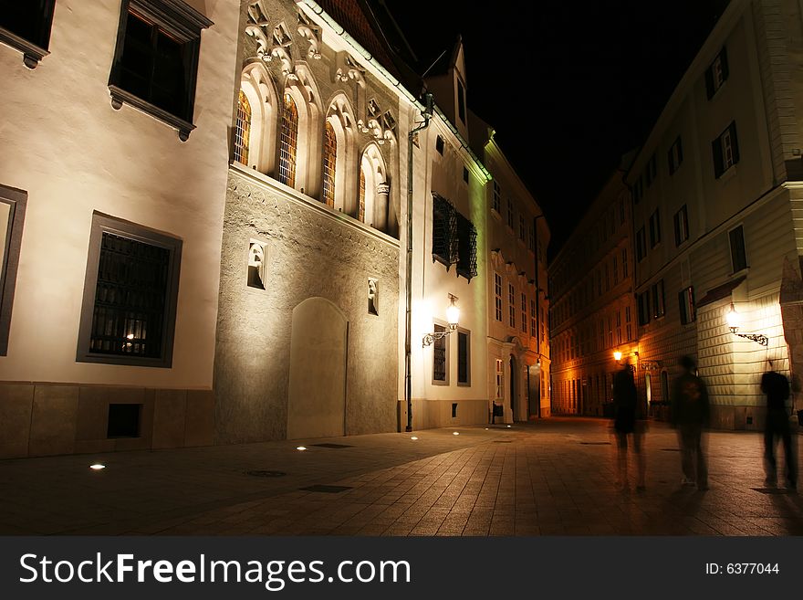 Old city street at night (Bratislava, Slovakia). Old city street at night (Bratislava, Slovakia)