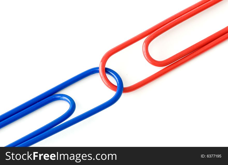 Paper clip isolated over a white background. Paper clip isolated over a white background