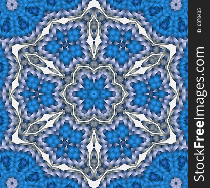 Abstract fractal image resembling a woven floral compass mandala