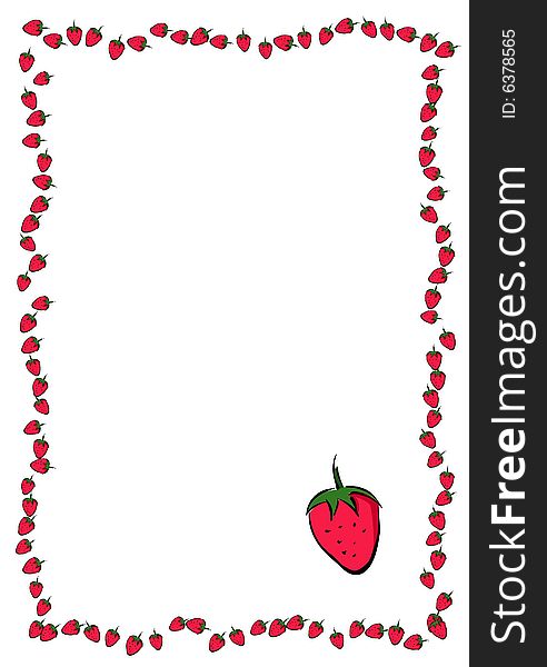 Strawberry Red On White Background