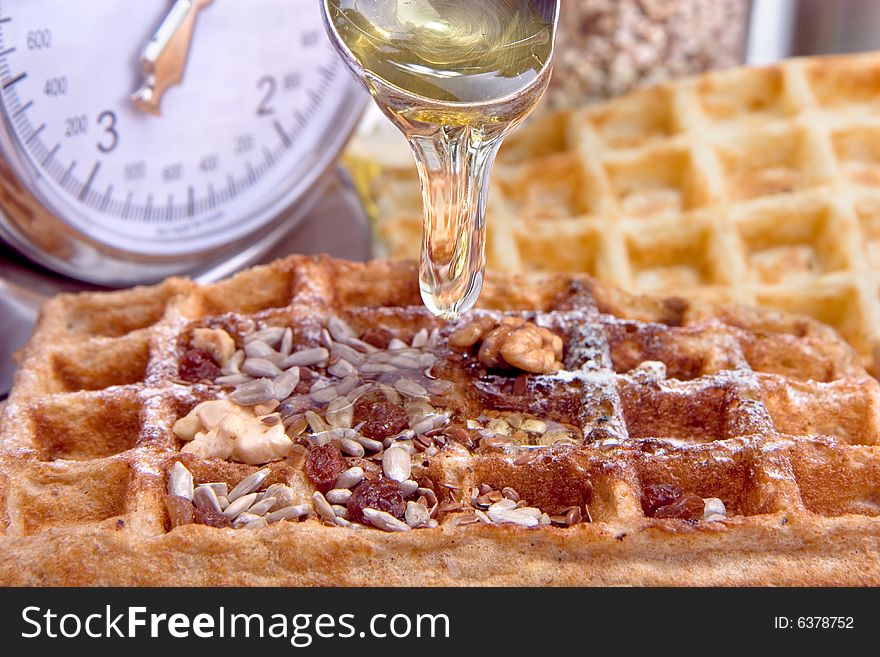 Waffles from integral wholegrain and integral wholegrain separately