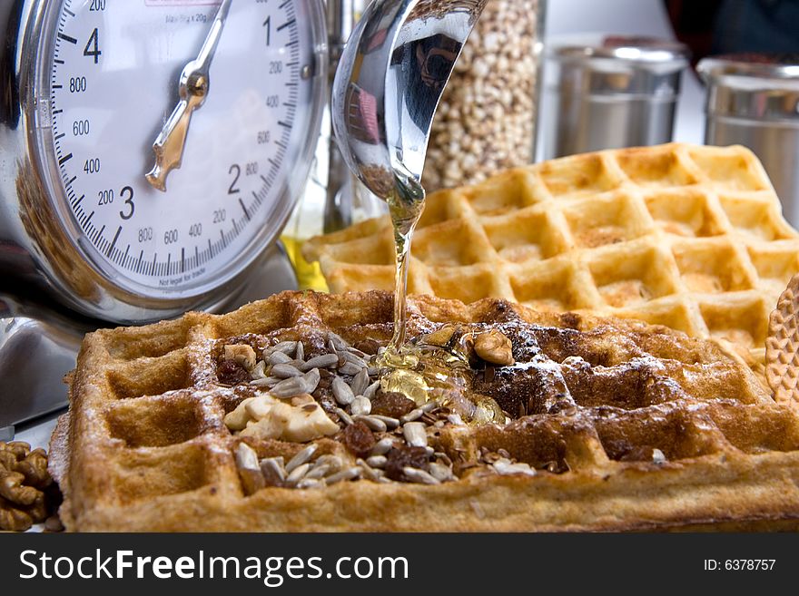 Waffles from integral wholegrain and integral wholegrain separatlly