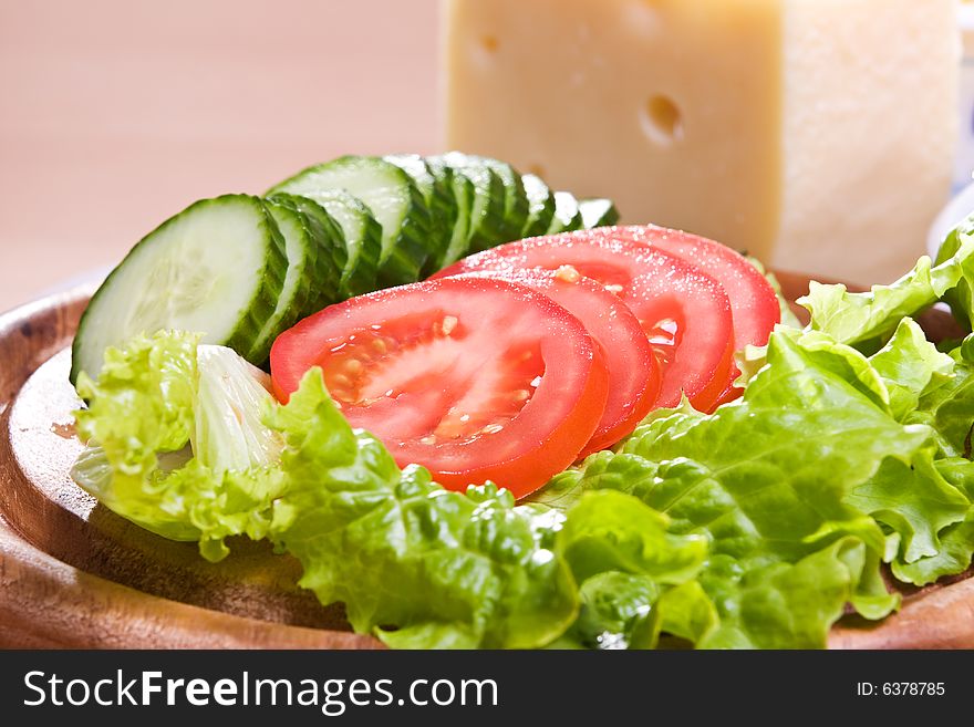 Close up of a tasty salad with many vegetables