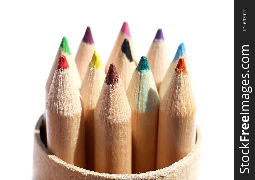 Colorful crayons on white background. Colorful crayons on white background