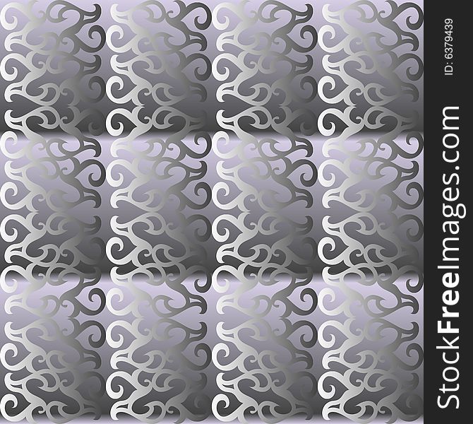 Seamless grey ornament vector pattern. Seamless grey ornament vector pattern