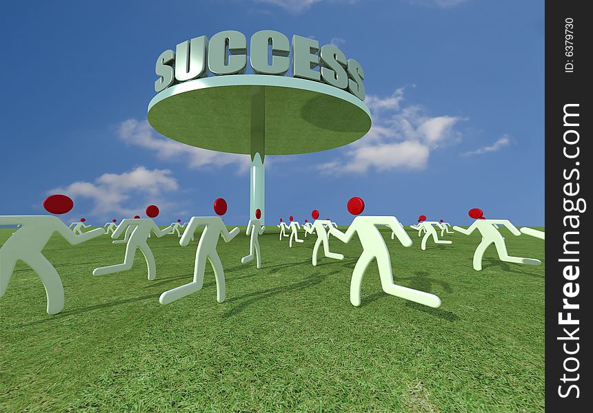 Human figures try the scaling toward the success. Human figures try the scaling toward the success