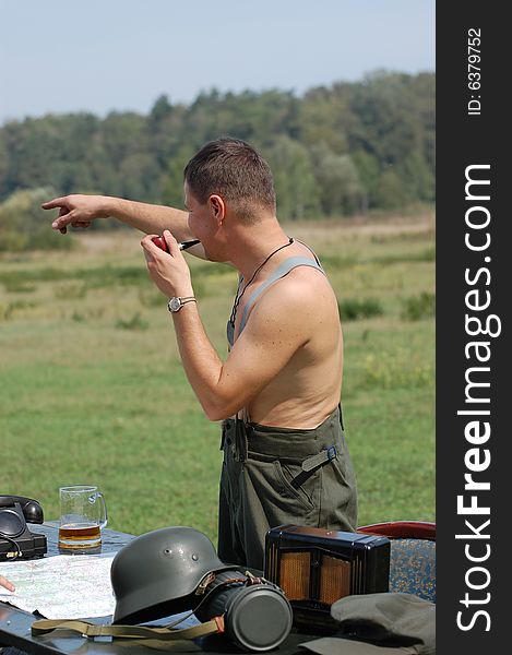 German Soldier . WW2 Reenacting