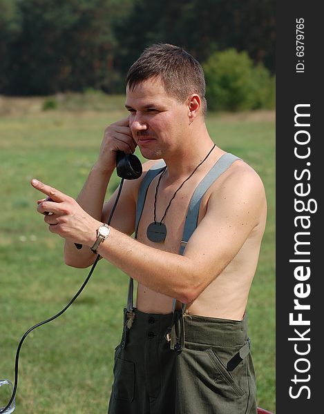 German soldier . WW2 reenacting