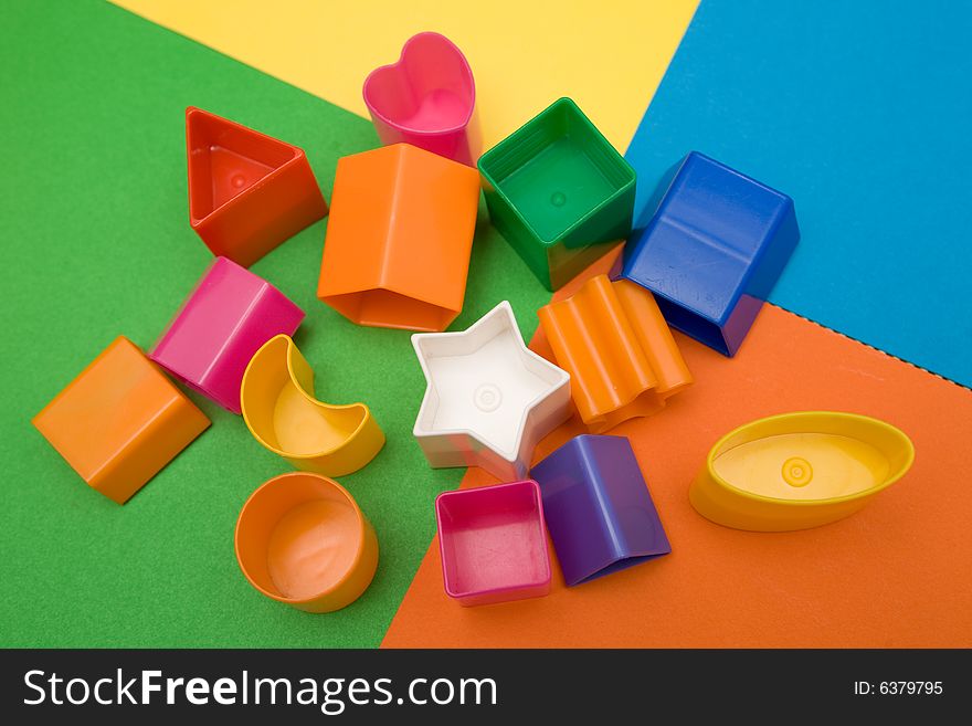 Close up of colourful bricks