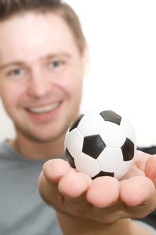 Soccer Player Holding A Small Ball Stock Images Soccer Player Holding A Small Ball Stock Images