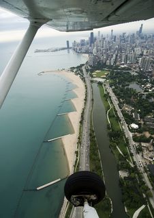 Overhead Of Downtown Chicago Royalty Free Stock Photos