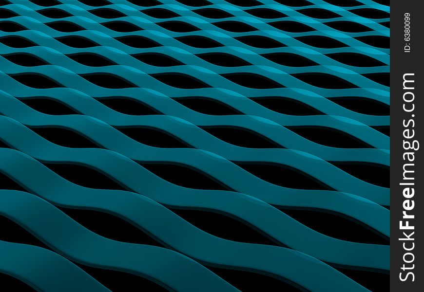 3d render of abstract blue wave pattern. 3d render of abstract blue wave pattern