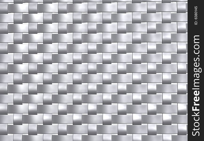 3d render of a metallic grey weave pattern, front view. 3d render of a metallic grey weave pattern, front view