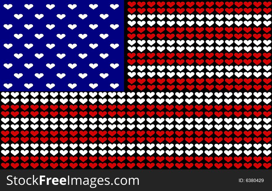 USA Hearts Flag